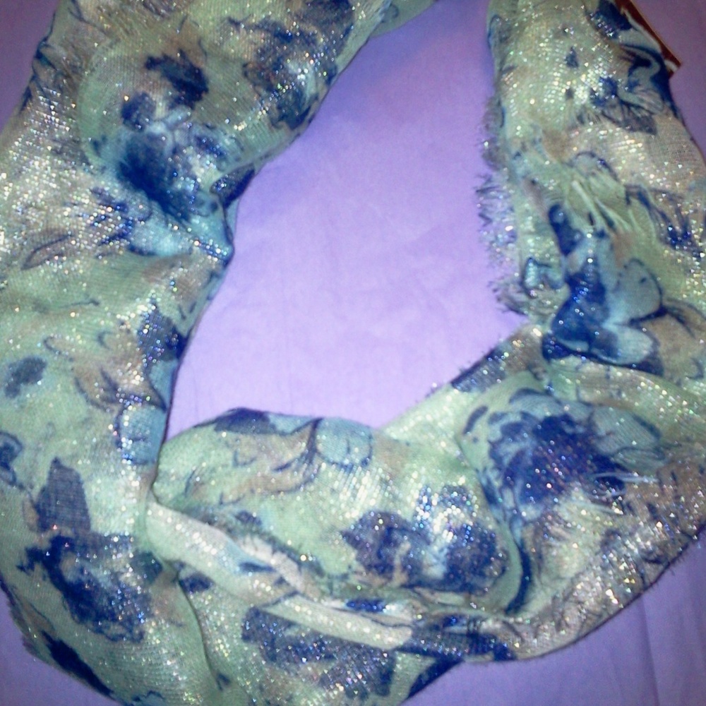 Blue Floral Scarf